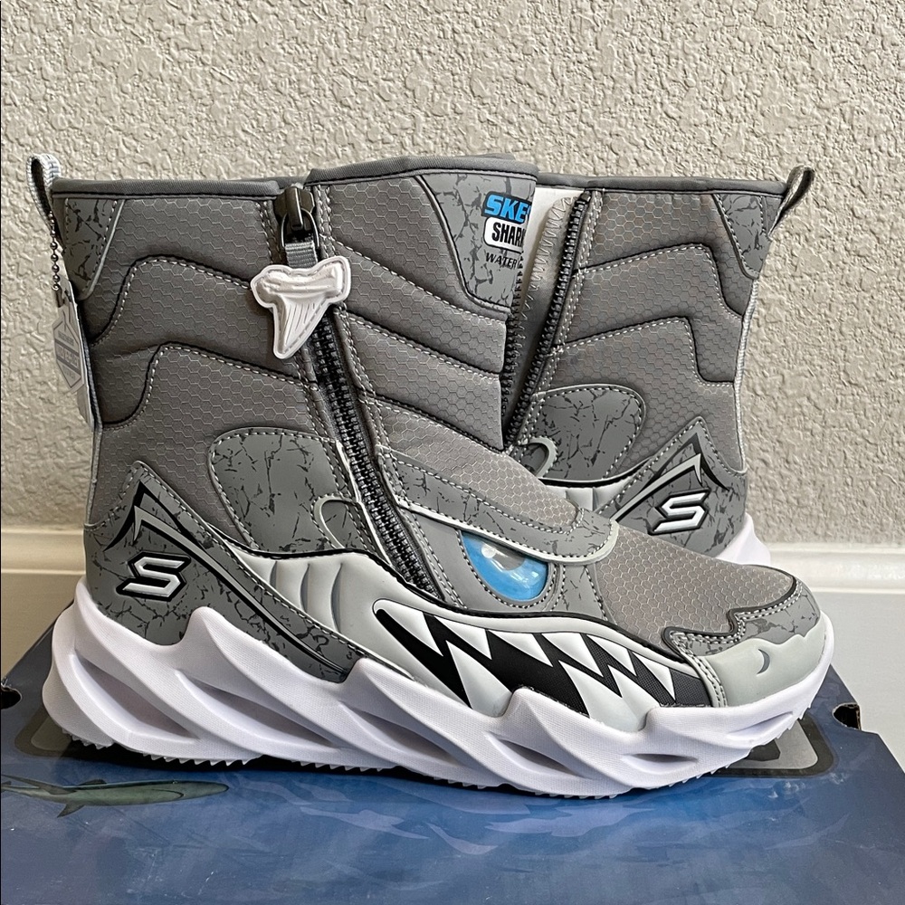 Skechers Kids Gray Shark Boots